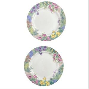 Nikko Fine China 8" Salad/Dessert Plates Secret Garden Pattern Set of 2